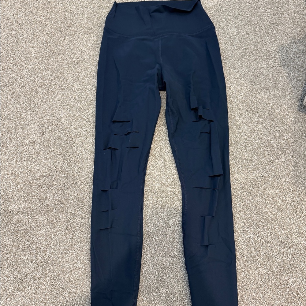 Alo yoga navy blue 7/8 leggings size small